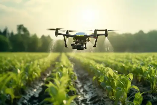 Commercial drone in flight